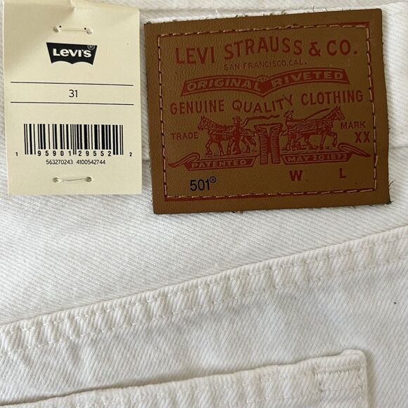 Levi's Premium 501 Button-Fly Big E High Rise Waterless Denim Shorts - Sz 31 NWT - Picture 8 of 12